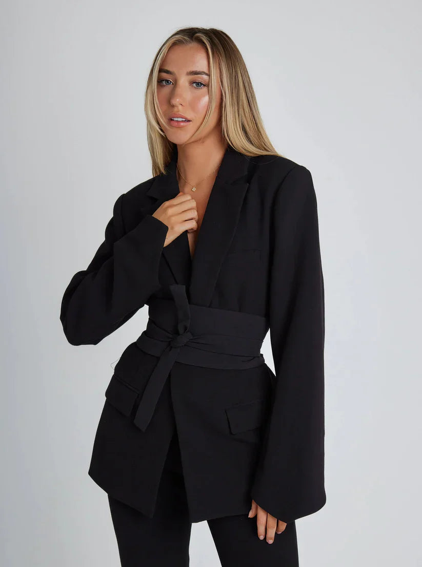 Blazer - Structured Shape With Lapel Collar And Neat Fit