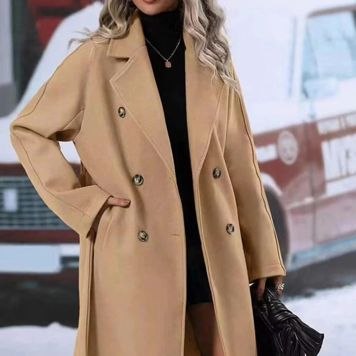 Blend Coat – Double Breasted Front & Blocks Wind Securely