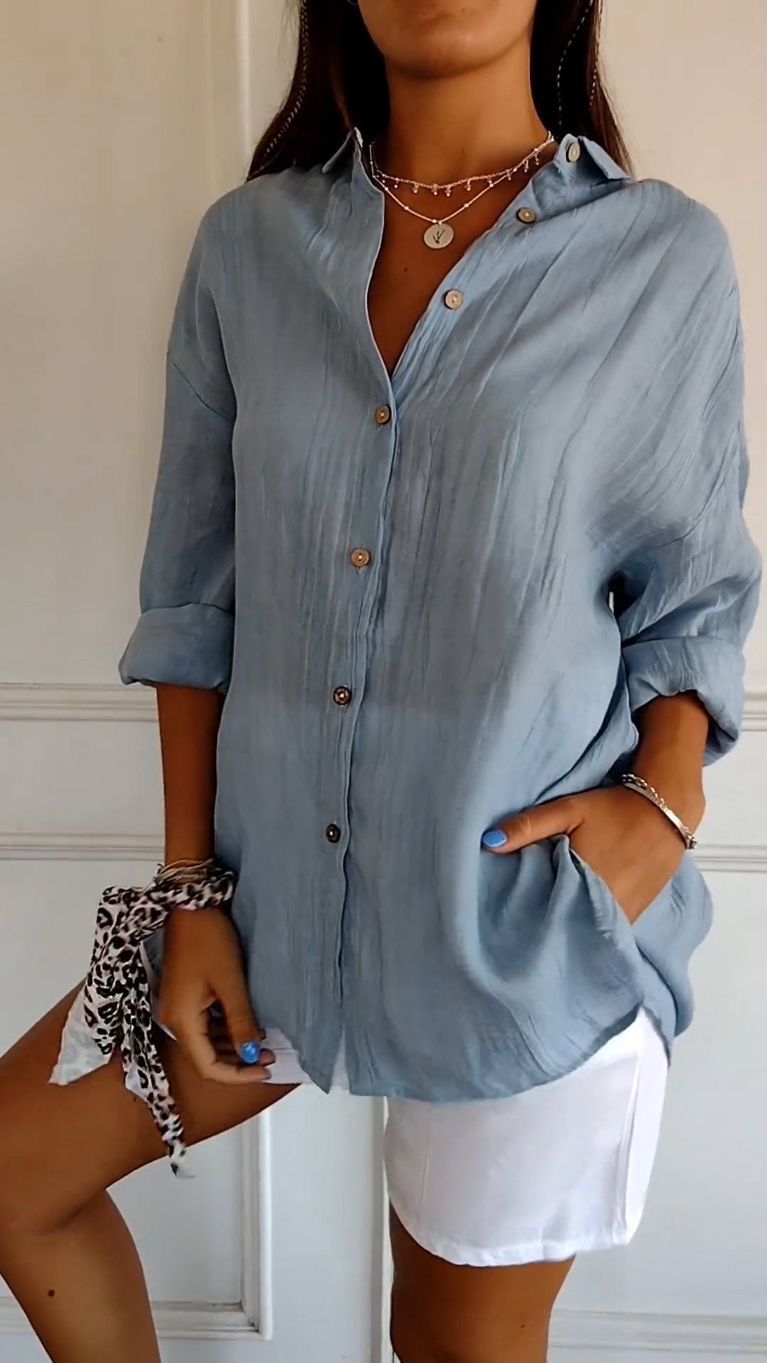 Blouse – Blend Fabric Smooth Drape & Soft Hand Fit Shape