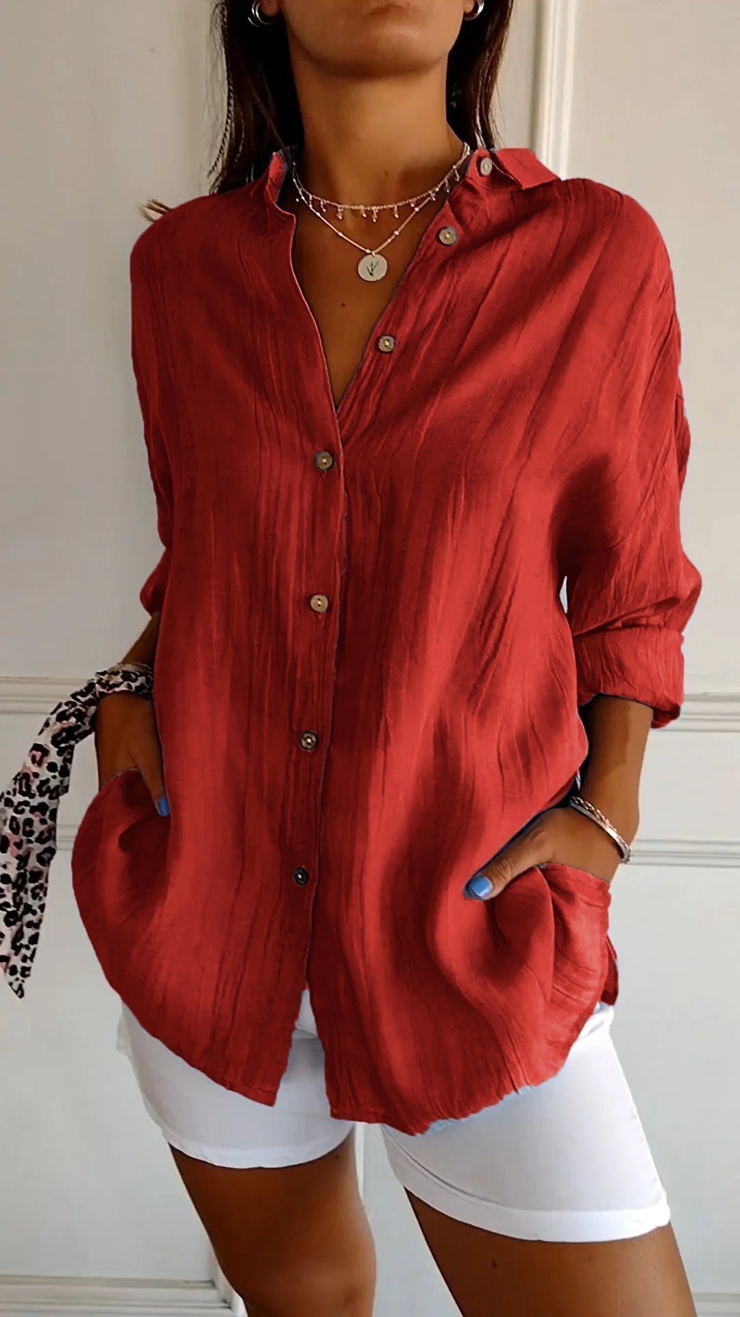 Blouse – Blend Fabric Smooth Drape & Soft Hand Fit Shape
