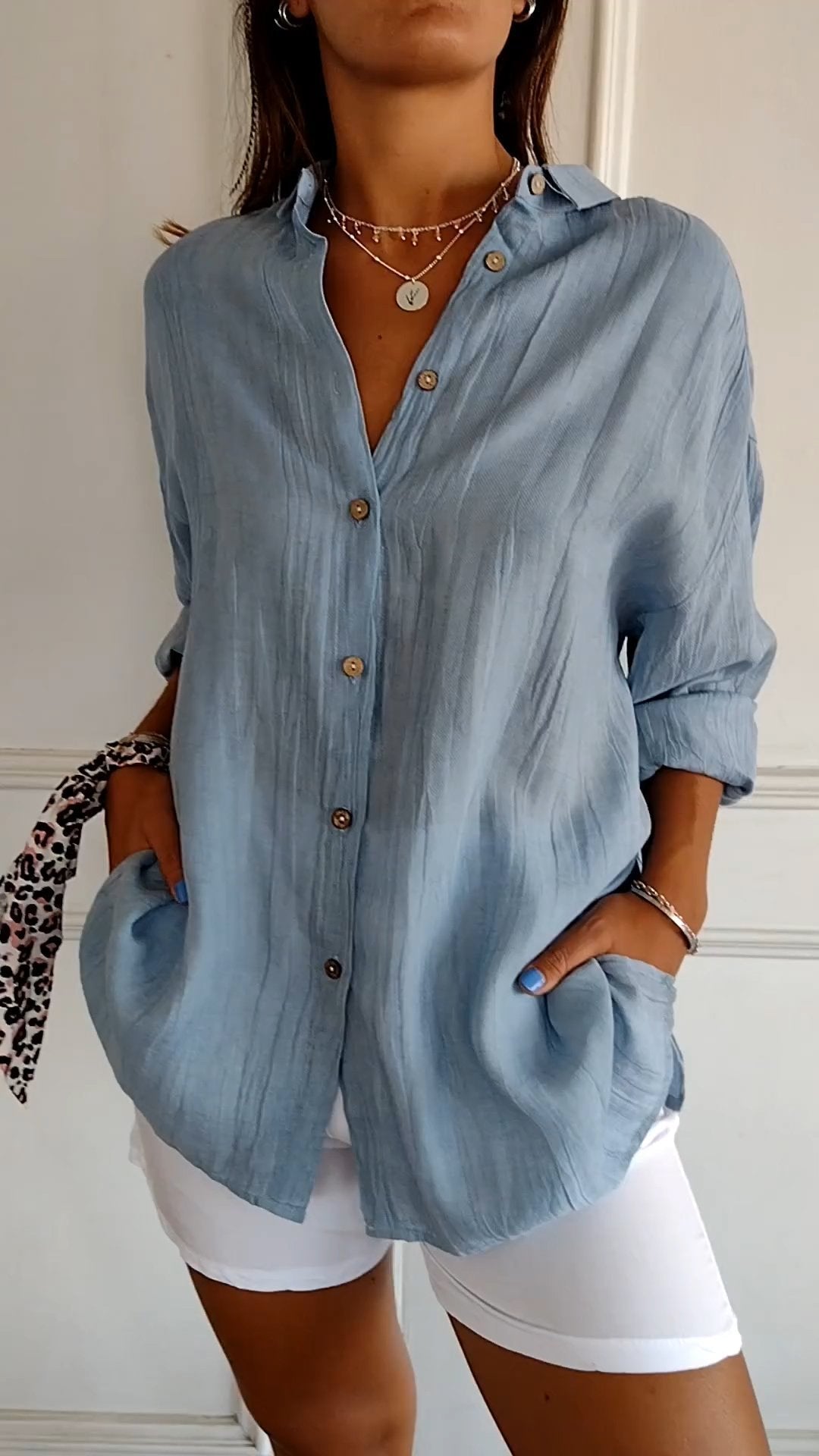 Blouse – Blend Fabric Smooth Drape & Soft Hand Fit Shape