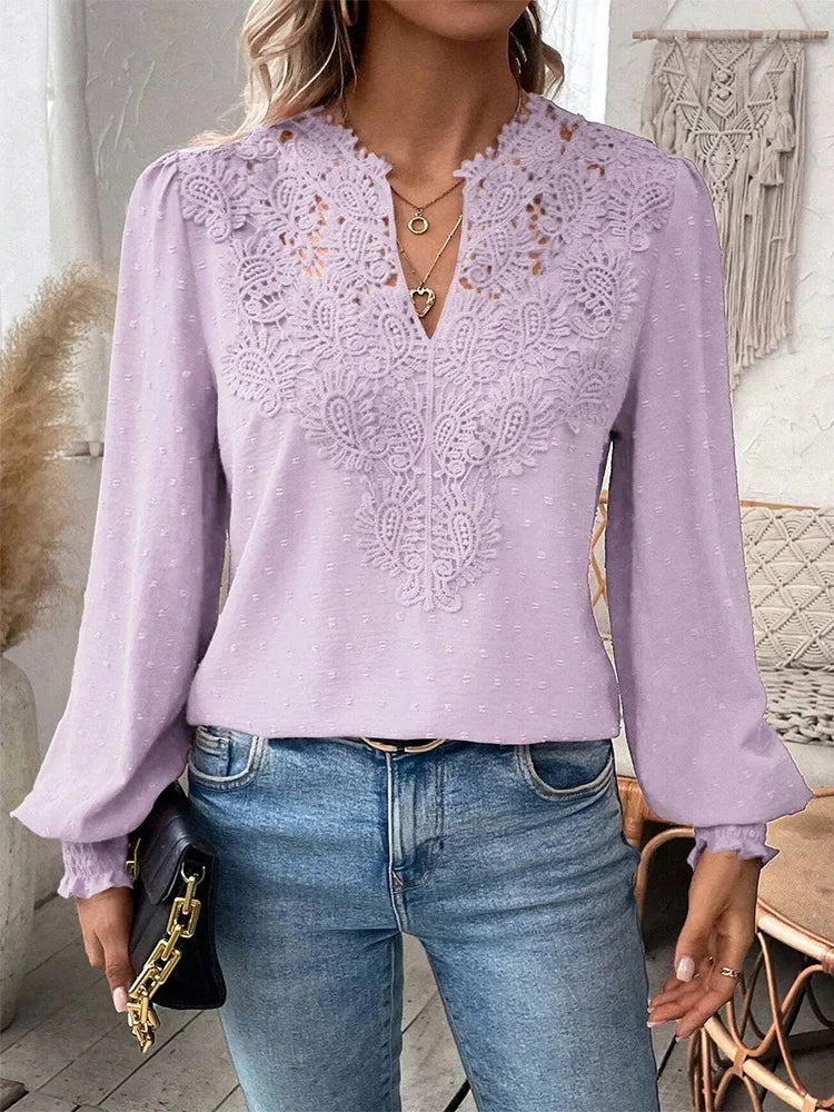 Blouse - Breathable Blend, Relaxed Shape And Hip Length