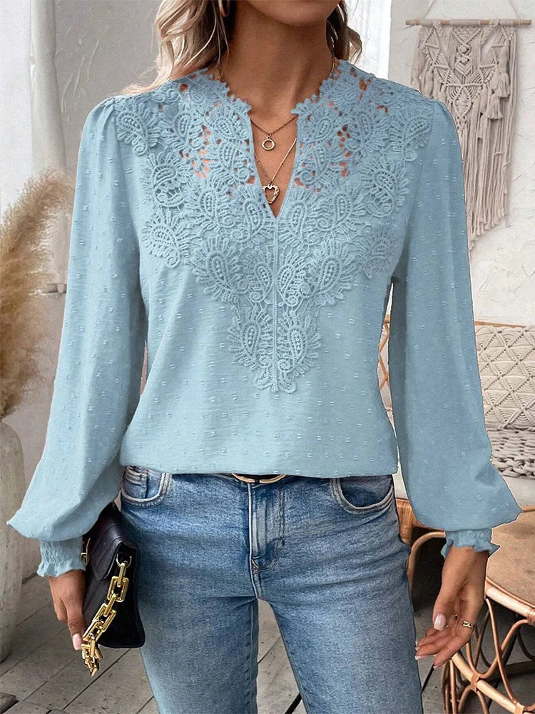 Blouse - Breathable Blend, Relaxed Shape And Hip Length
