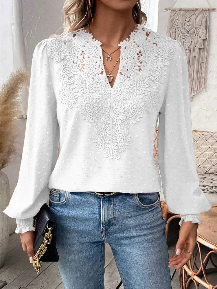 Blouse - Breathable Blend, Relaxed Shape And Hip Length