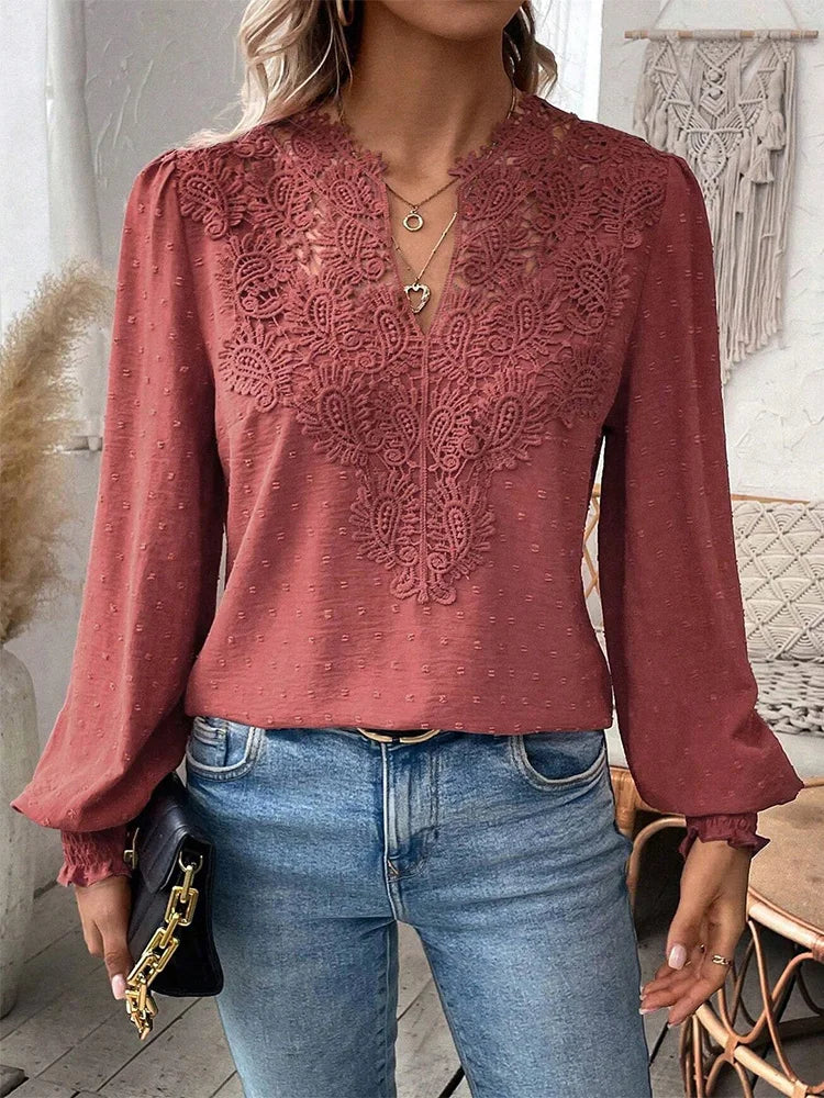Blouse - Breathable Blend, Relaxed Shape And Hip Length