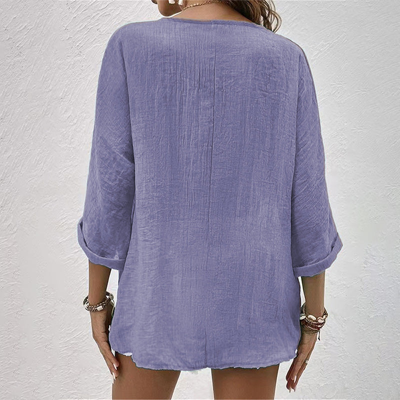 Blouse - Button Front And Breathable Lightweight Shape