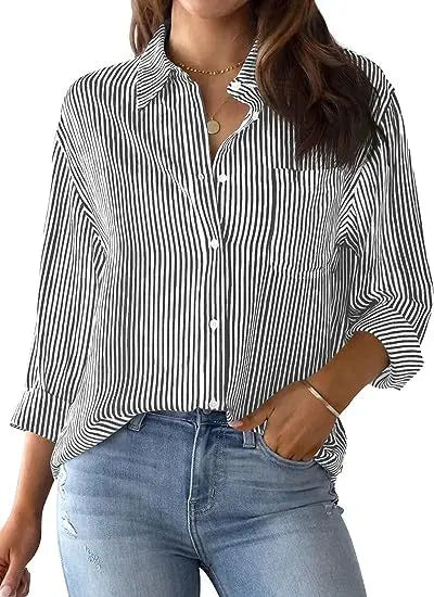 Blouse - Button Front And Chest Pocket For Easy Wear