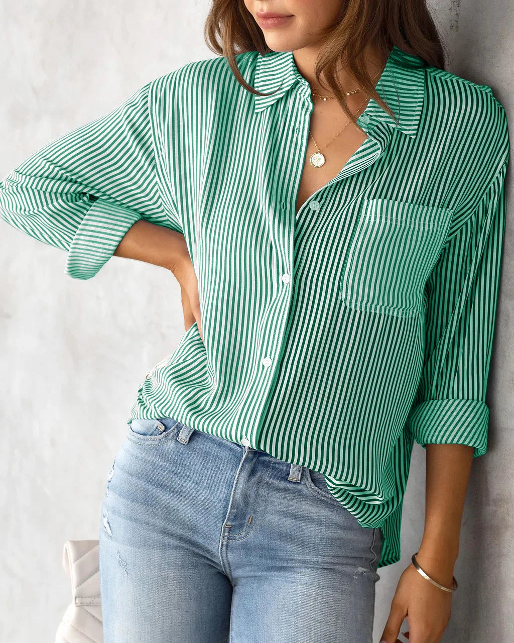 Blouse - Button Front And Chest Pocket For Easy Wear