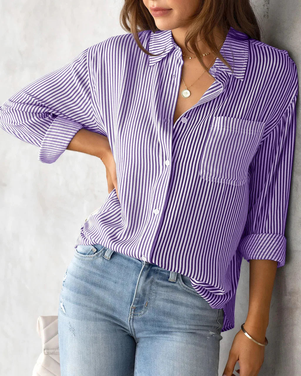 Blouse - Button Front And Chest Pocket For Easy Wear