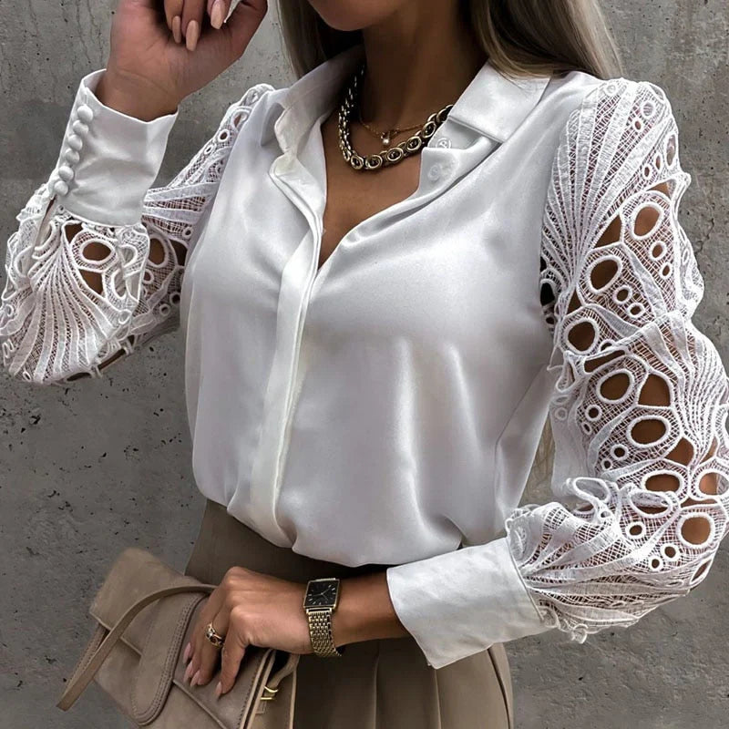 Blouse - Lightweight Blend Decorative Yoke & Breathable Fit