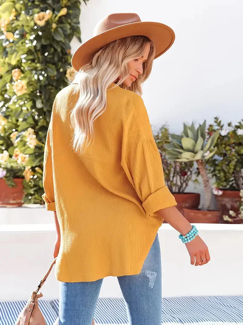 Blouse – Lightweight Blend Long Sleeves And Soft Drape