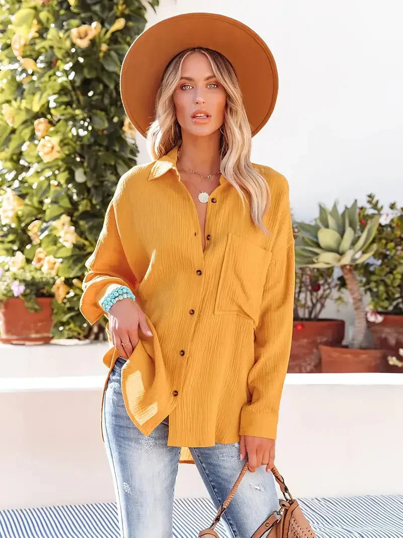 Blouse – Lightweight Blend Long Sleeves And Soft Drape