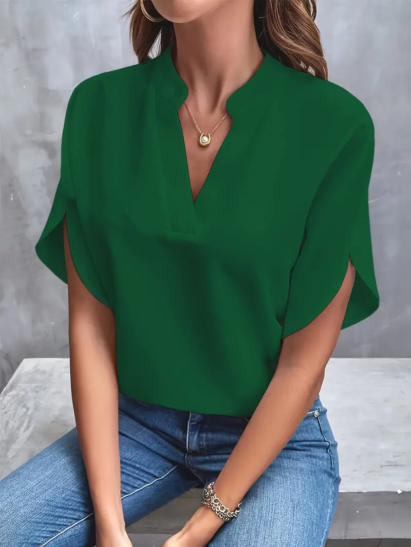 Blouse - Lightweight Blend Long Sleeves & Breathable Drape