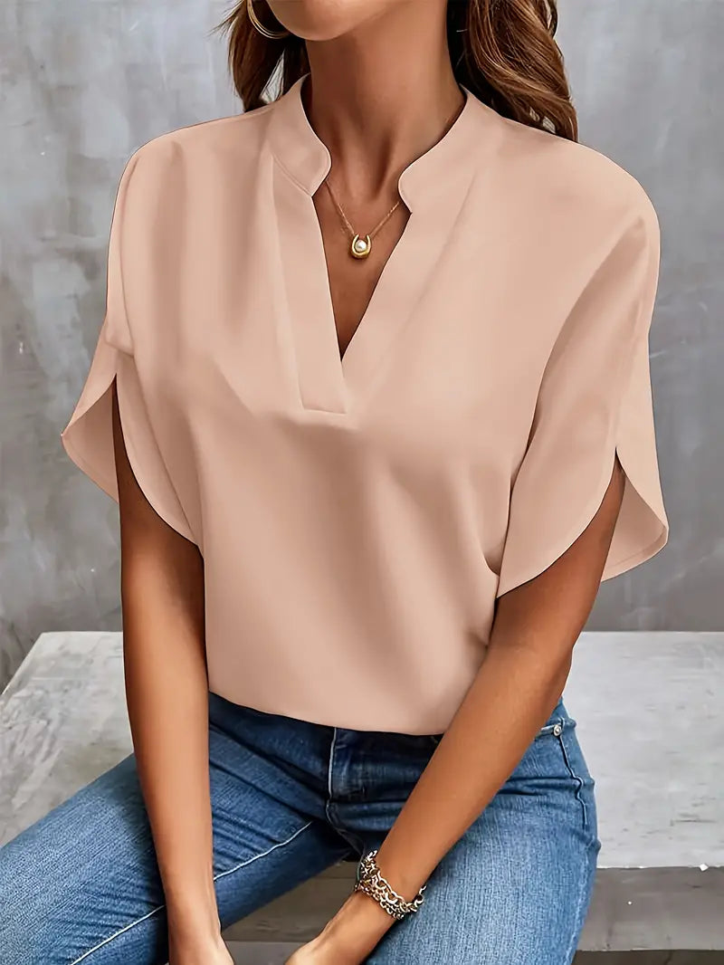 Blouse - Lightweight Blend Long Sleeves & Breathable Drape