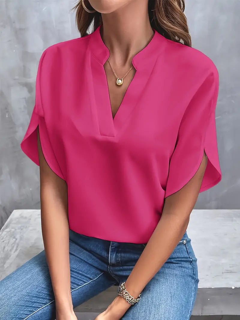 Blouse - Lightweight Blend Long Sleeves & Breathable Drape