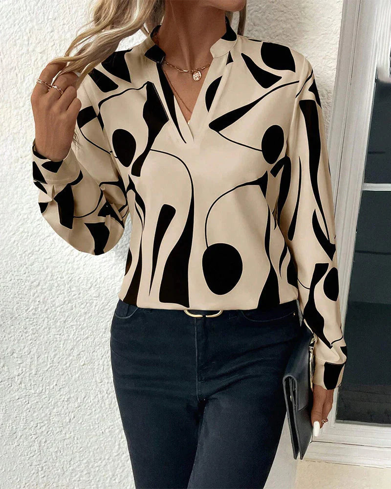 Blouse - Polyester Blend Simple Cut And Smooth Layering