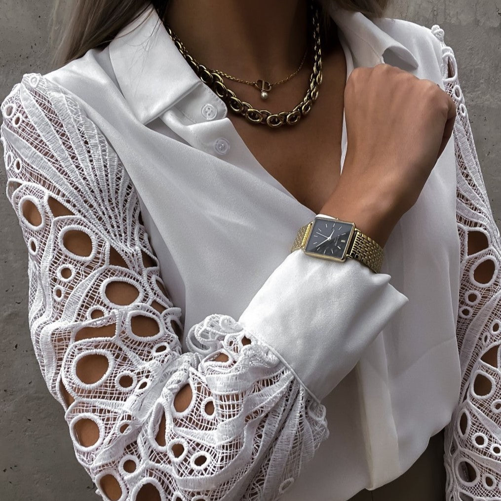 Blouse - Soft Blend Puff Sleeves And Shaped Waist Fit