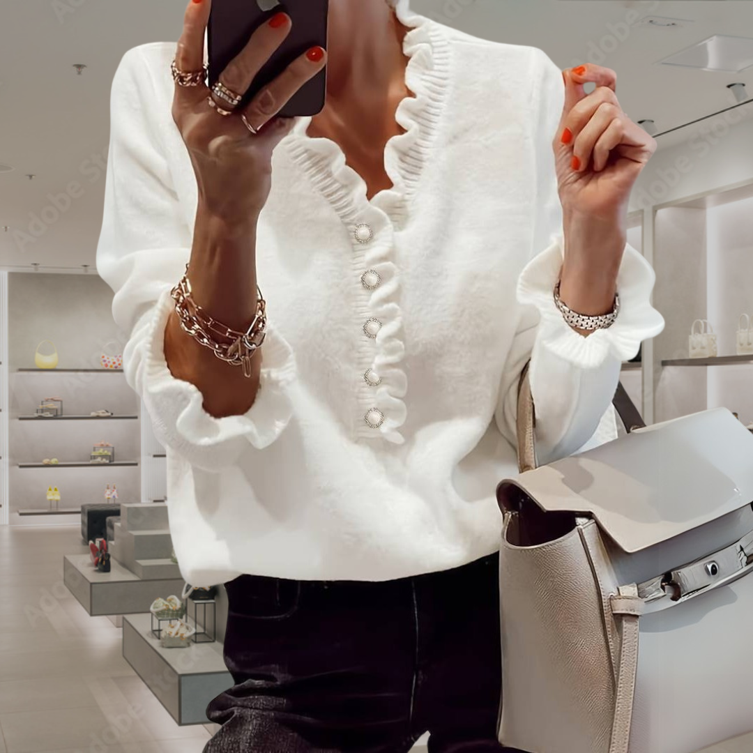 Blouse - Soft Blend Ruffle Detail & Moves With Body