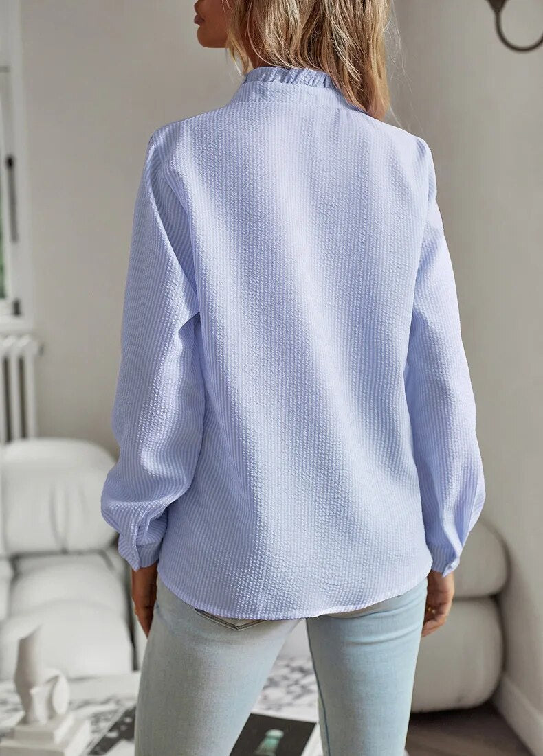 Blouse – Structured Front Top & Long Sleeve Movement Ease