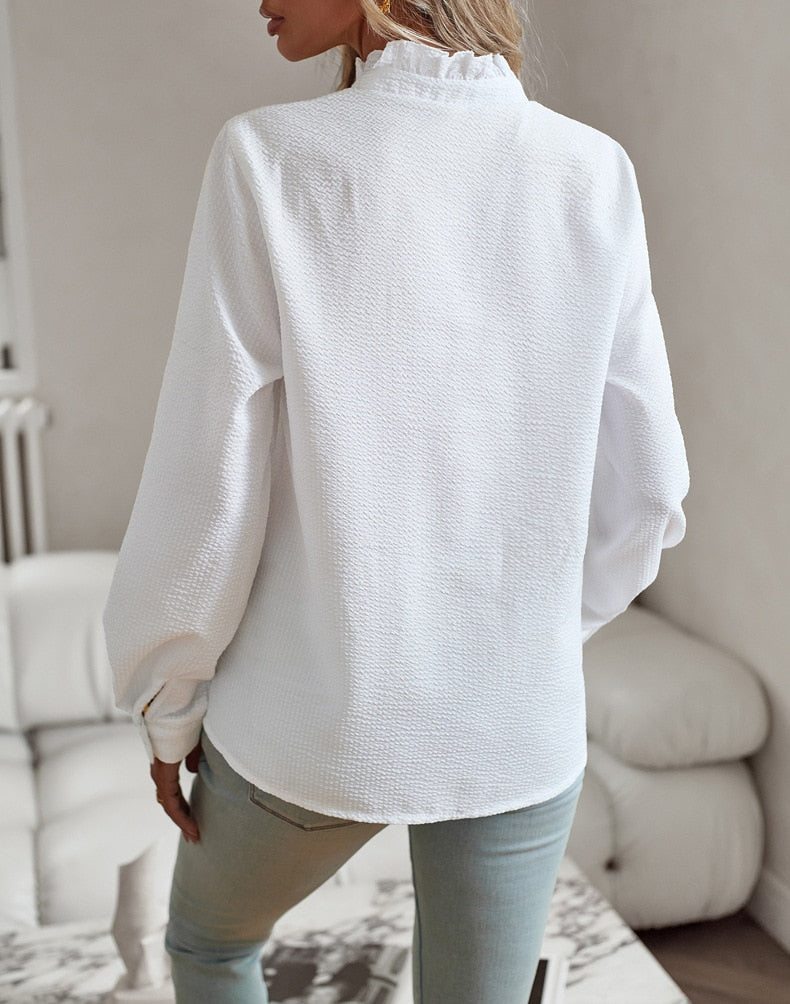 Blouse – Structured Front Top & Long Sleeve Movement Ease