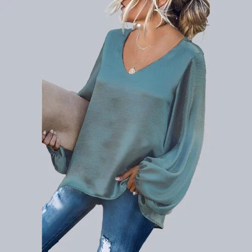 Blouse - V Neckline & Smooth Drape For Natural Movement