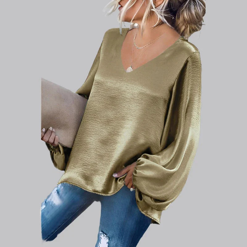 Blouse - V Neckline & Smooth Drape For Natural Movement