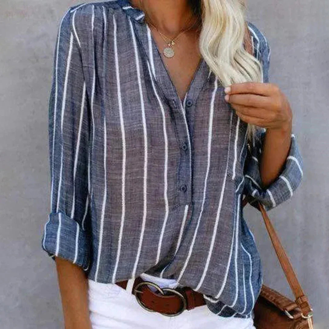Women's Striped Button-Down Blouse - Summer Tops for Women 3