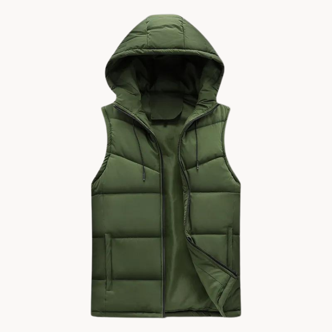 Bodywarmer - Polyester Blend Hooded Front & Layered Warmth