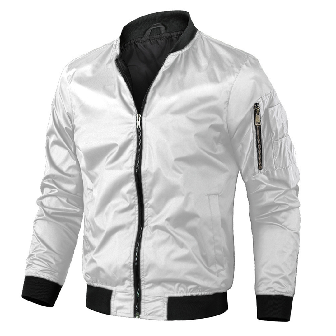 Bomber Jacket - Fabric Blend, Smooth Lining And Wind Shield
