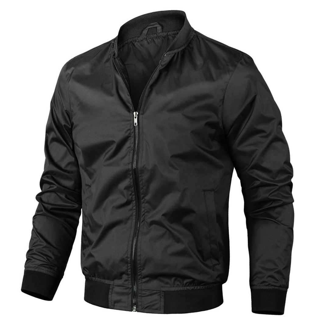 Bomber Jacket - Fabric Blend, Smooth Lining And Wind Shield