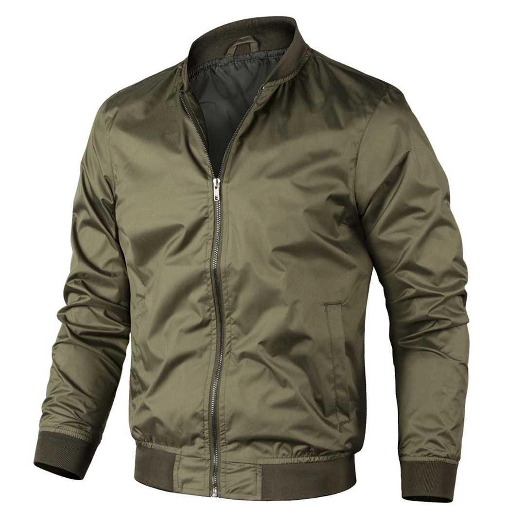 Bomber Jacket - Fabric Blend, Smooth Lining And Wind Shield