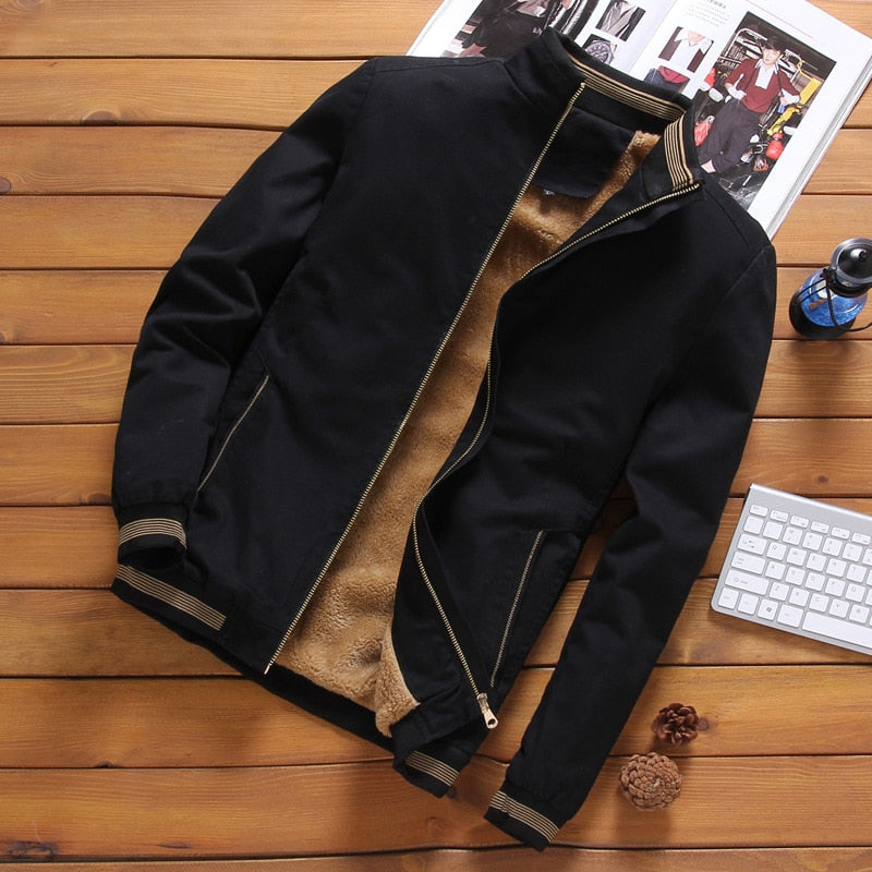 Bomber Jacket - Lightweight Blend, Stand Collar And Warmth