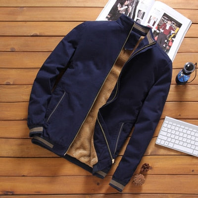 Bomber Jacket - Lightweight Blend, Stand Collar And Warmth