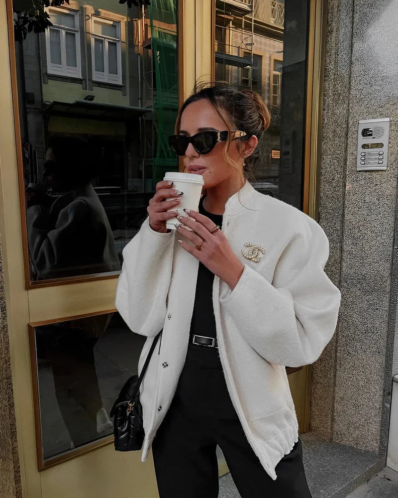 Bomber Jacket - Oversized Knit Silhouette & Layering Warmth