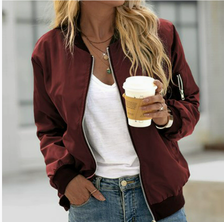 Bomber Jacket - Slim Ribbed Edges And Breathable Blend