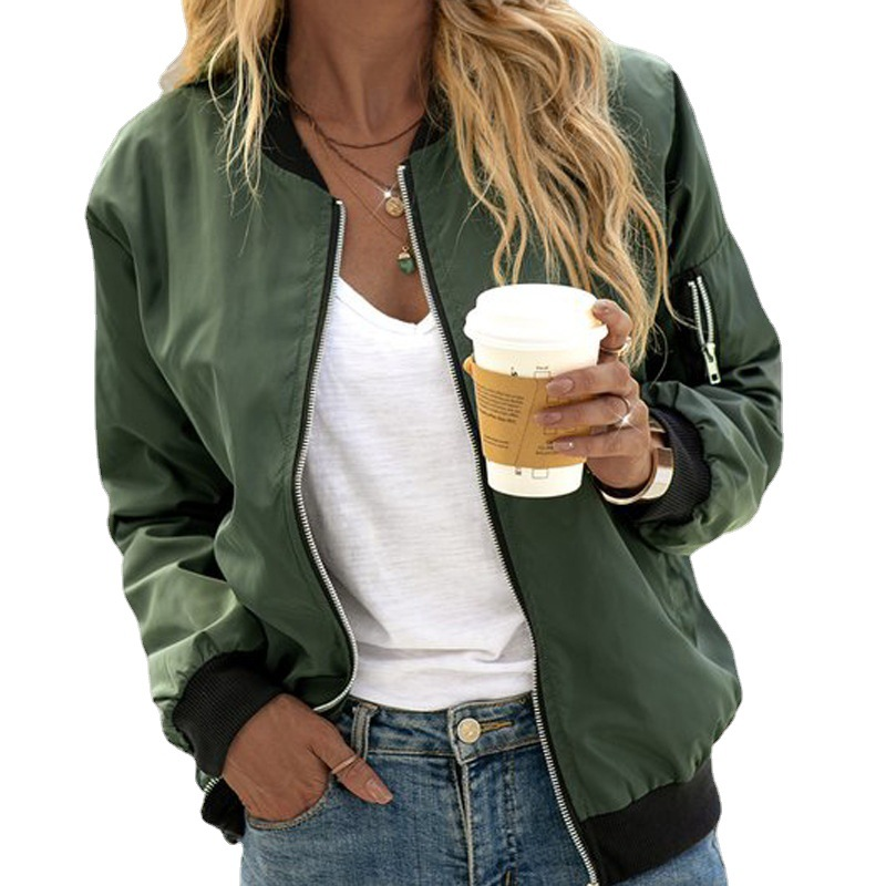 Bomber Jacket - Slim Ribbed Edges And Breathable Blend