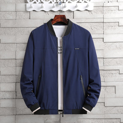 Bomber Jacket - Stand Collar Ribbed Cuffs & Warm Insulation