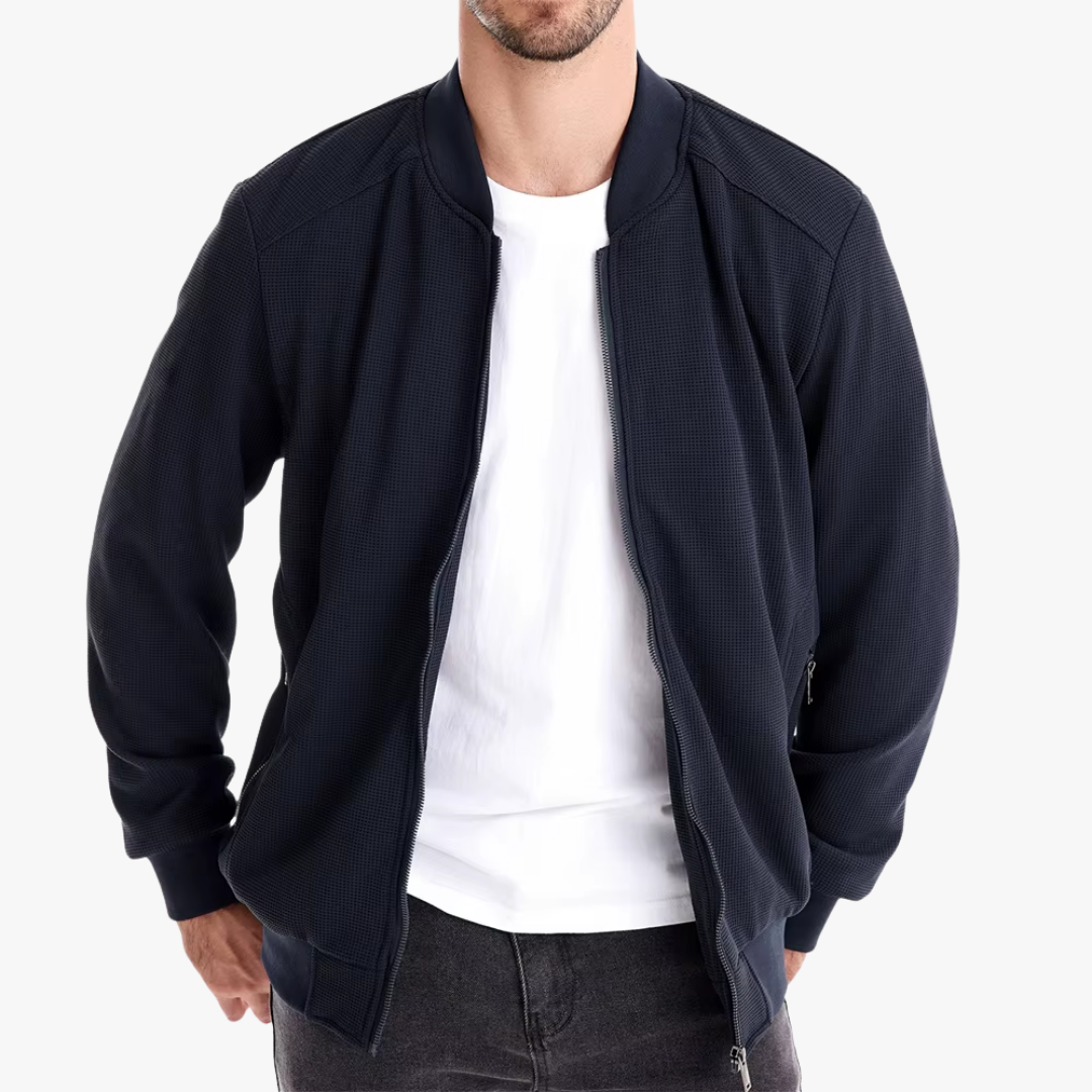 Bomber Jacket – Waffle Knit Blend And Breathable Movement