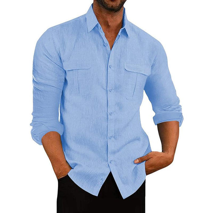 Button-Down Shirt - Blend Fabric & Breathable Fit Ease