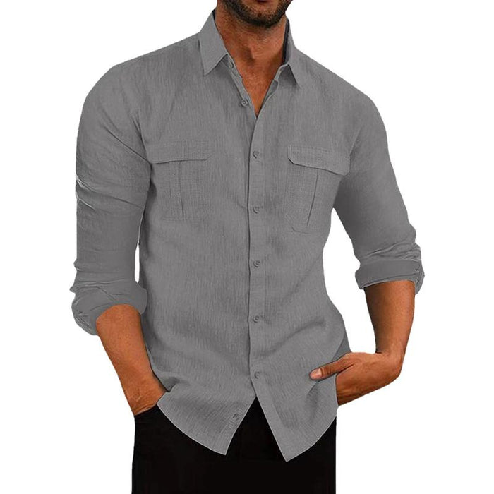 Button-Down Shirt - Blend Fabric & Breathable Fit Ease