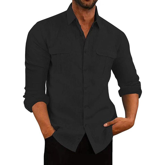 Button-Down Shirt - Blend Fabric & Breathable Fit Ease