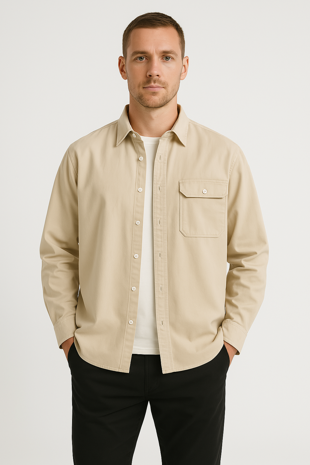Button Down Shirt – Long Sleeves & Breathable Blend