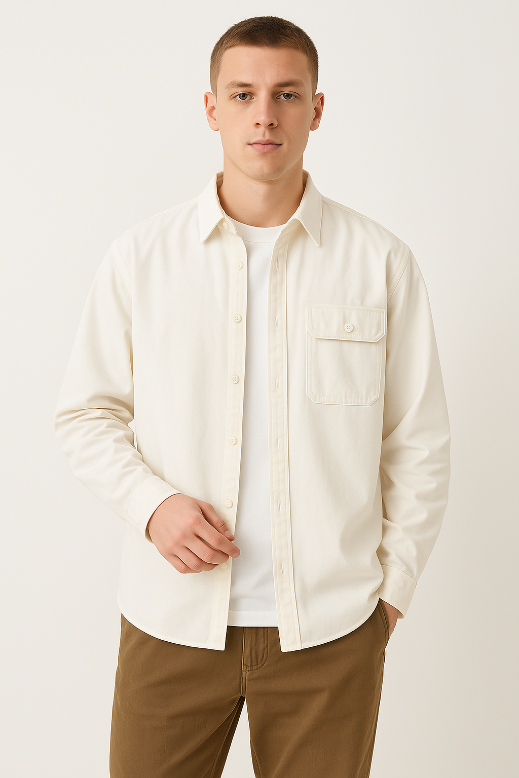 Button Down Shirt – Long Sleeves & Breathable Blend