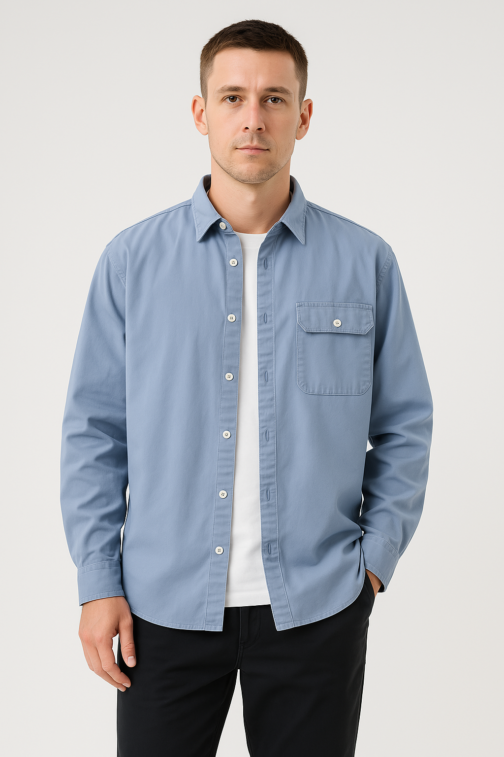 Button Down Shirt – Long Sleeves & Breathable Blend