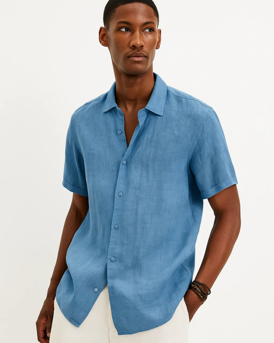 Button Down Shirt - Spread Collar & Ventilated Short-Sleeve