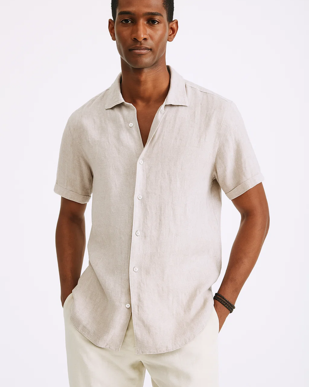 Button Down Shirt - Spread Collar & Ventilated Short-Sleeve