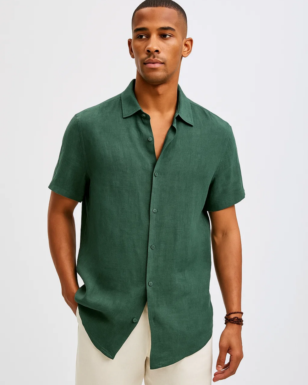 Button Down Shirt - Spread Collar & Ventilated Short-Sleeve