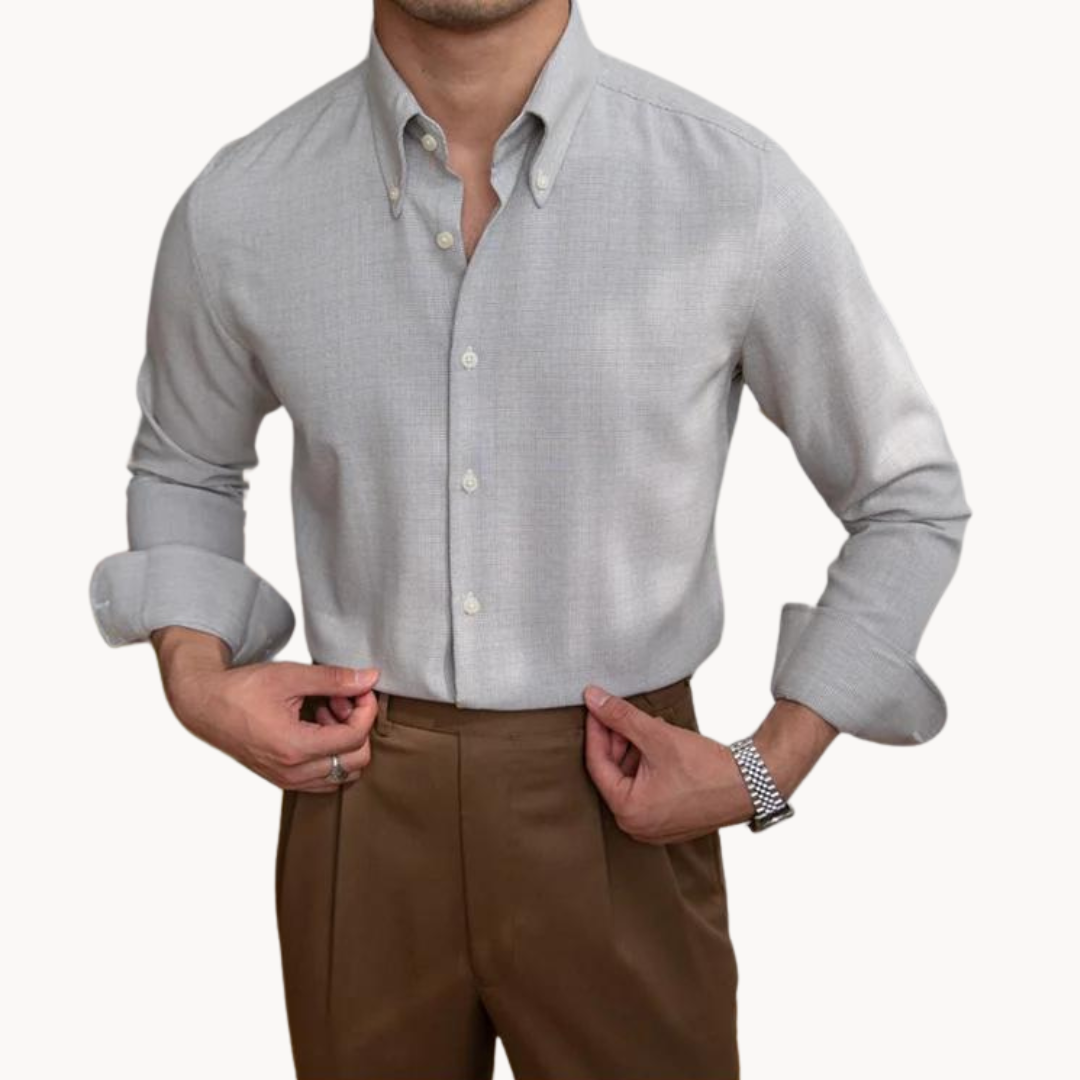 Button Shirt - Selvedge Fabric Blend & Soft Hand Long Wear
