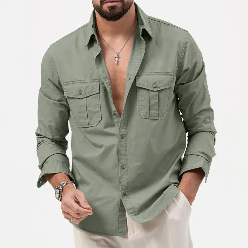 Button-Up Shirt - Structured Collar And Simple Layering