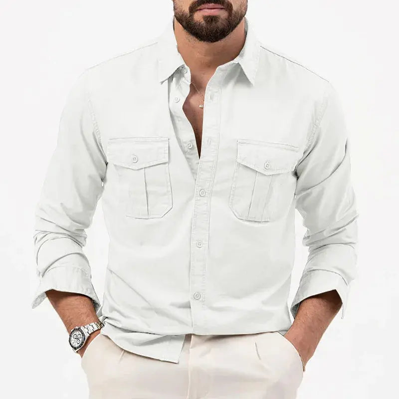 Button-Up Shirt - Structured Collar And Simple Layering